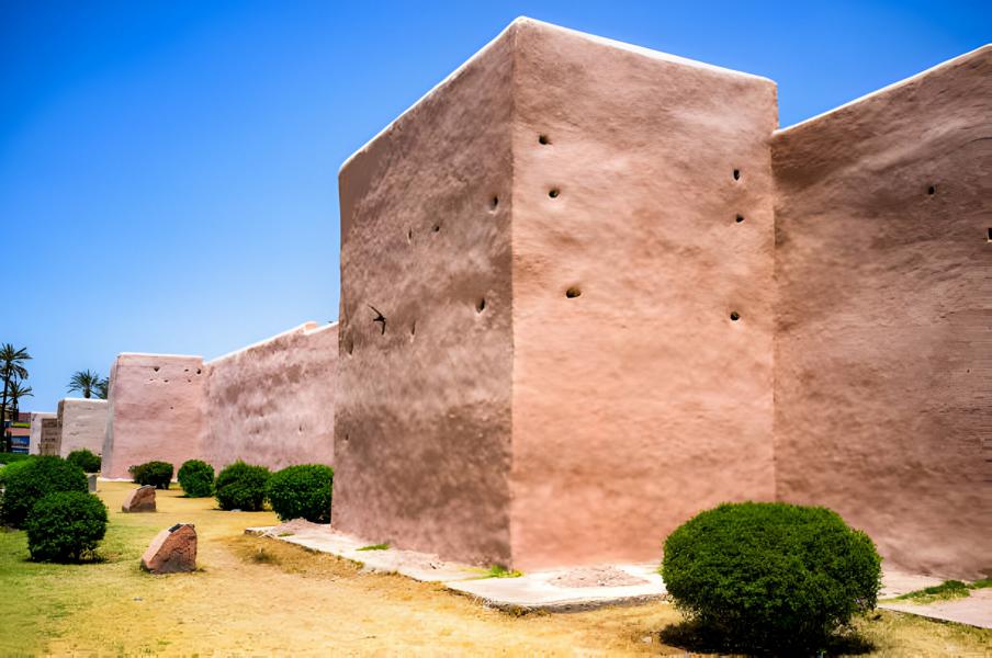 Old city wall of Marrakech